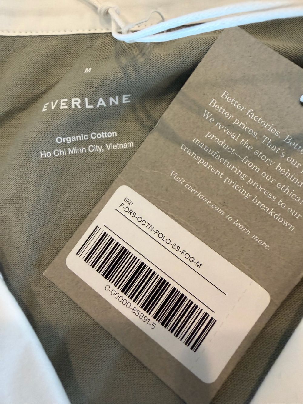 Everlane Organic Cotton Sage Green Polo Short Sleeve Mini Dress M - Picture 7 of 7